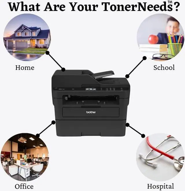 Alt view image 7 of 7 - TONERNEEDS Compatible Brother TN760 Cartridge  Toner Replacement for TN760 TN-760 TN730 to Use with HL-L2350DW HL-L2395DW HL-L2390DW HL-L2370DW MFC-L2750DW MFC-L2710DW DCP-L2550DW (Black,2 Pack)