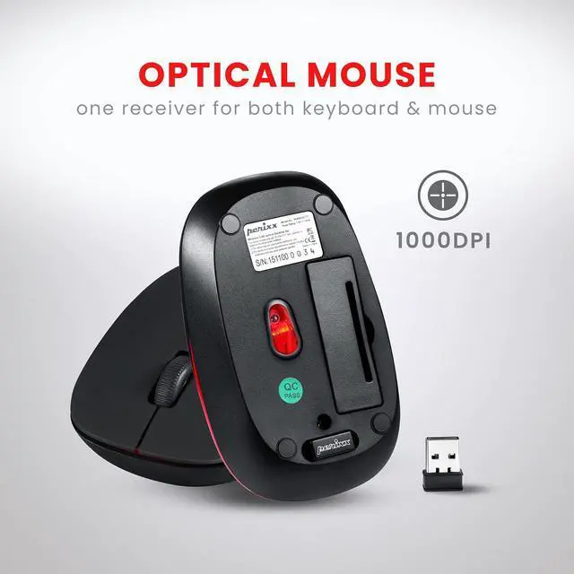 Alt view image 7 of 7 - Perixx Periduo-712B Wireless Mini Keyboard and Mouse Set, Black, US English Layout