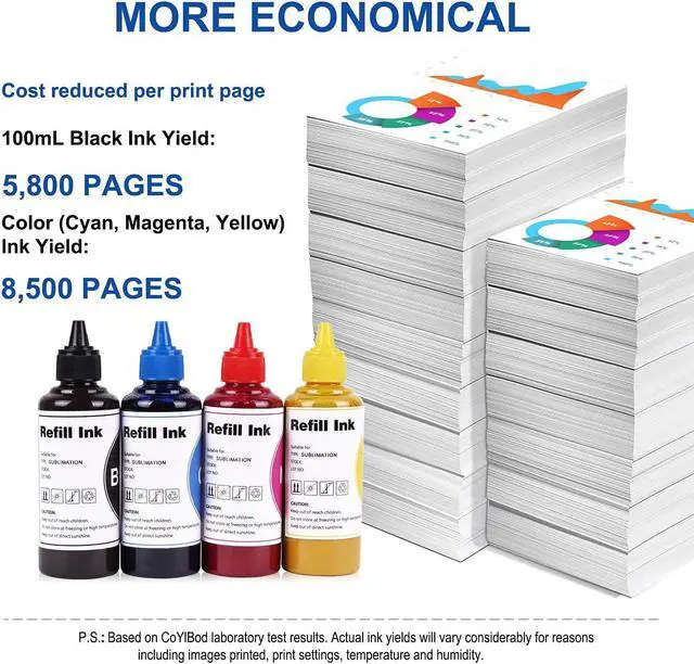 Alt view image 3 of 7 - CoYlBod Sublimation Ink Heat Transfer Printer Ink Compatible with Sawgrass Virtuoso SG400 SG500 SG800 SG1000 SG400NA SG800NA RICOH SG3110 SG2100N SG3100 SG3100SF for Refillable Cartridges or CISS