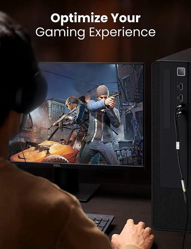 Alt view image 4 of 7 - UGREEN Headphone Splitter for Computer 3.5mm Female to 2 Dual 3.5mm Male Headphone Mic Audio Y Splitter Cable Microphone Stereo Jack Earphones Port Cord Gaming Headset to PC Laptop Adapter Black