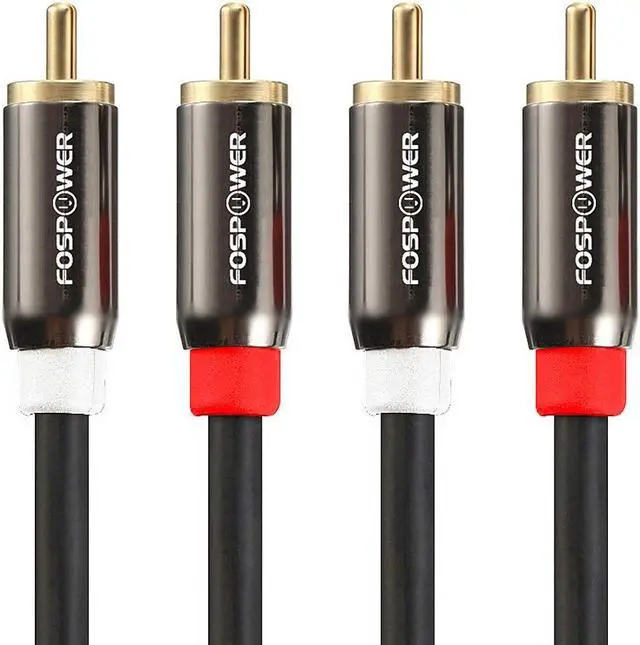 Alt view image 5 of 5 - FosPower (2 Pack 2 RCA M/M Stereo Audio Cable [24K Gold Plated | Copper Core] 2RCA Male to 2RCA Male [Left/Right] Premium Sound Quality Plug - 3FT