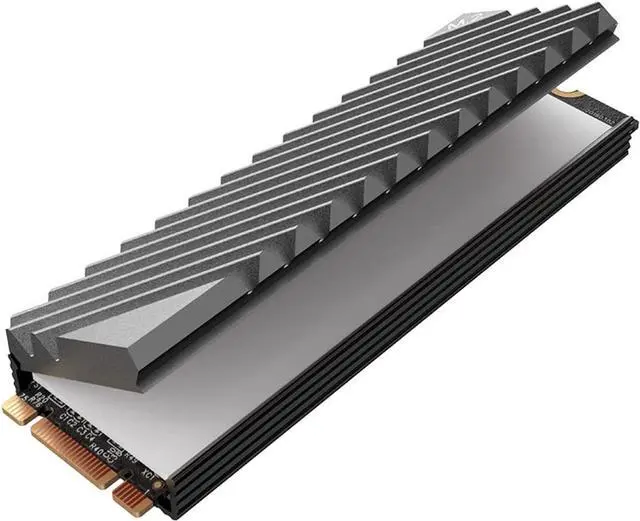 Alt view image 5 of 7 - M.2 Heatsink Cooler, NVMe M.2 2280 SSD Double-Sided Heat Sinks with Silicone Thermal Pad for PC/PS5 (Gray)