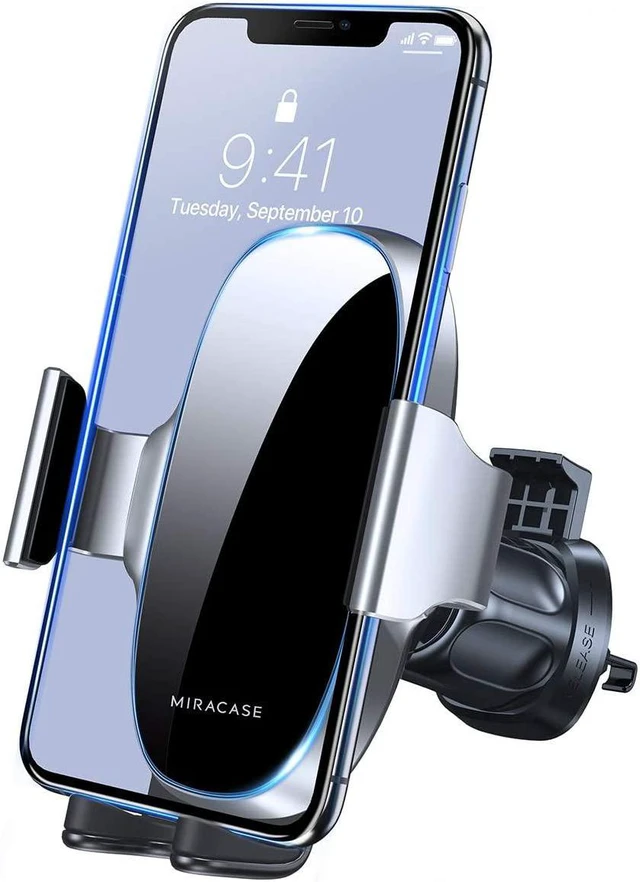 Main image of Miracase Phone Holder for Car Air VentStability via Clip & Metal Hook Car Phone Holder Mount, 360°Cell Phone Holder Car Mount Fits iPhone 16 15 Pro Max 14 Samsung and All Phones