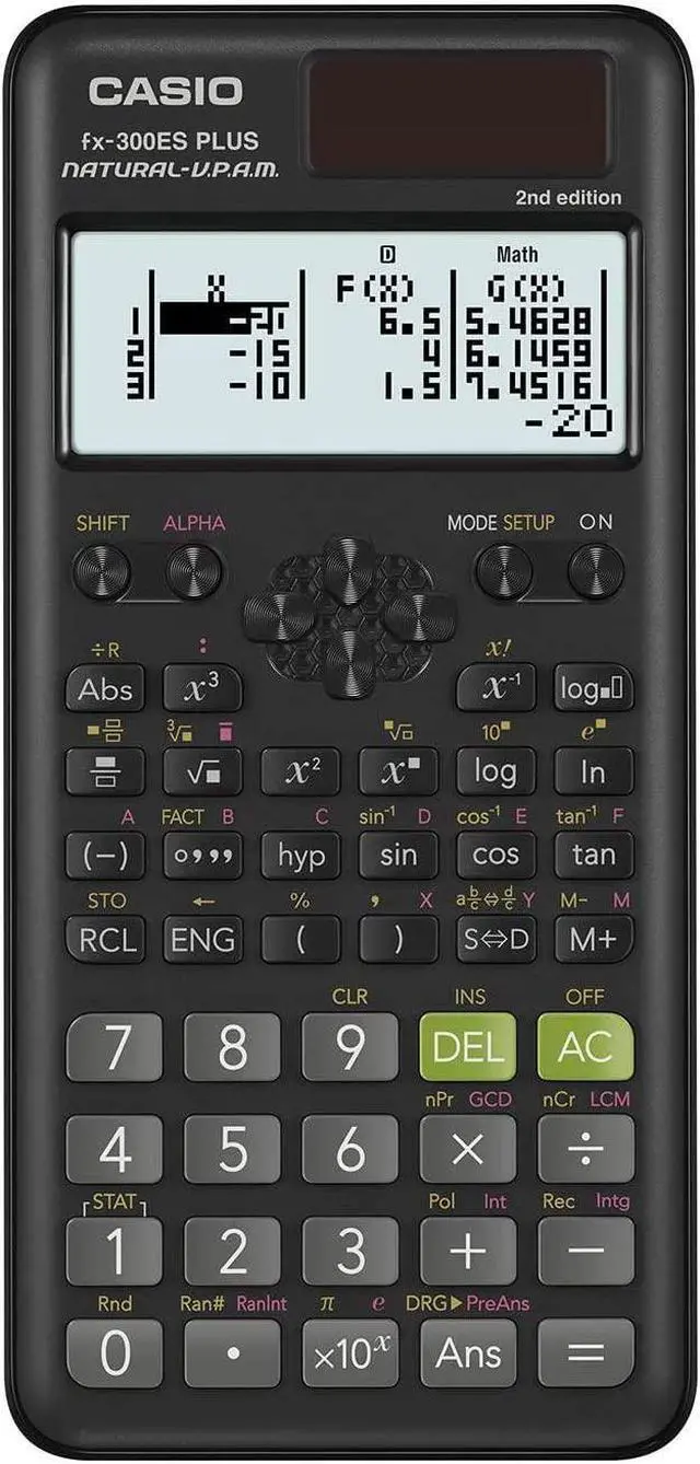 Alt view image 9 of 16 - FX-300ES Plus 2nd Edition Scientific Calculator, 16-Digit LCD, Black FX300ESPLS2