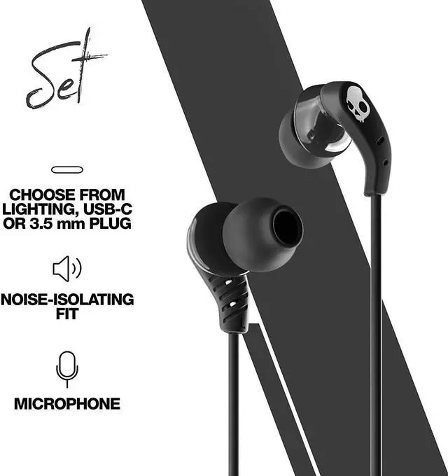 Alt view image 3 of 6 - Set in-Ear Earbud with USB-C Connector - True Black Black/White