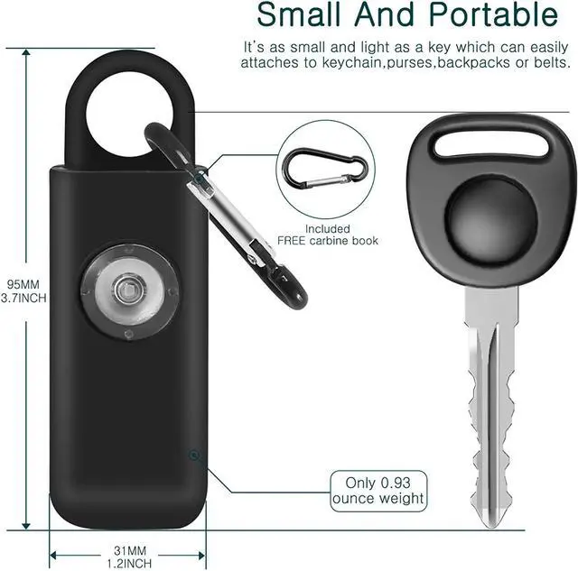 Alt view image 2 of 6 - The Original Self Defense Siren Keychain for WomenPersonal Alarm & Keychains for Women SafetyAlarm with Strobe Light and Key Chain, Helps Elders & Womens & Kids Emergency Call (Charcoal)