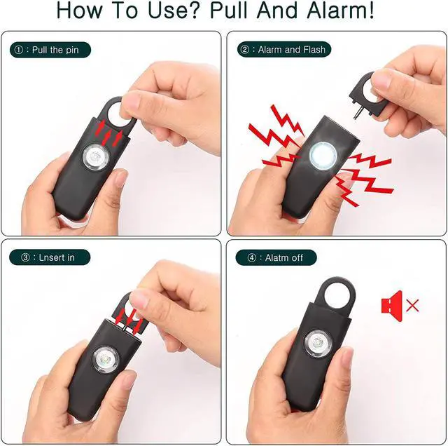 Alt view image 3 of 6 - The Original Self Defense Siren Keychain for WomenPersonal Alarm & Keychains for Women SafetyAlarm with Strobe Light and Key Chain, Helps Elders & Womens & Kids Emergency Call (Charcoal)