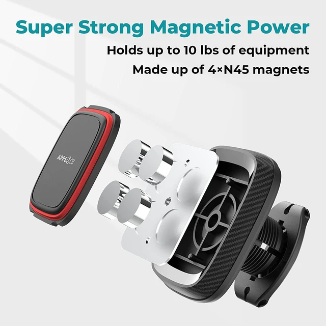 Alt view image 4 of 7 - APPS2Car Magnetic Phone Holder Car Dashboard Windshield Car Phone Holder Mount with Flexible Arm & Built-in Strong Magnets, Suction Cup Phone Holder for Car Compatible with All Smartphones