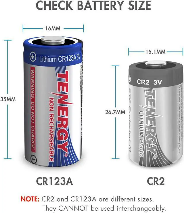 Alt view image 2 of 6 - 1500mAh 3V CR123A Lithium Battery, High Performance CR123A Cell Batteries PTC Protected, Smart Sensors Replacement CR123A Batteries, 40 Pack (Non-Recharable)