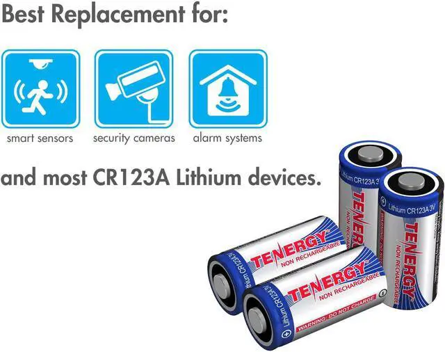 Alt view image 3 of 6 - 1500mAh 3V CR123A Lithium Battery, High Performance CR123A Cell Batteries PTC Protected, Smart Sensors Replacement CR123A Batteries, 40 Pack (Non-Recharable)
