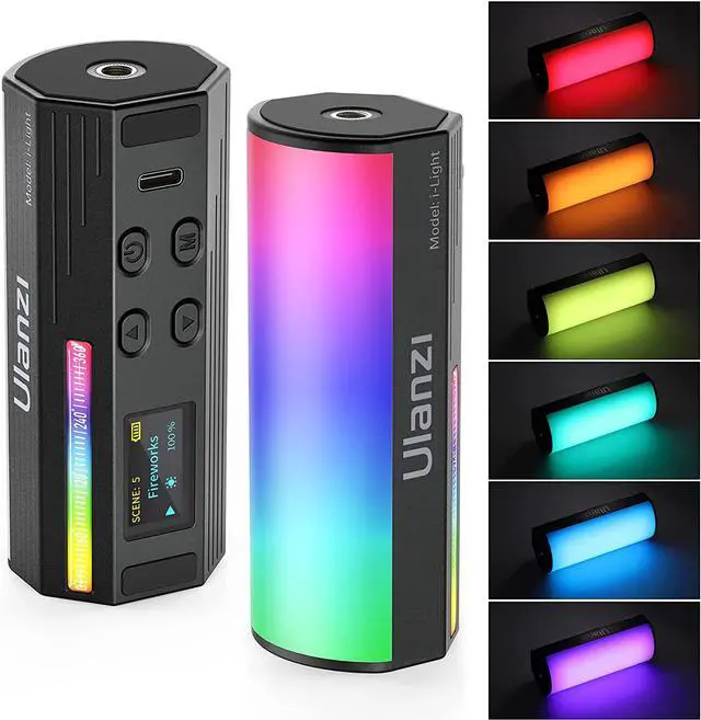 Main image of ULANZI RGB Light Wand, 360° Full Color Magnetic Mini Light Stick for Video Photography, 2500-9000K 2000mAh Rechargeable Handheld LED Light Tube for Painting Vlog TikTok YouTube