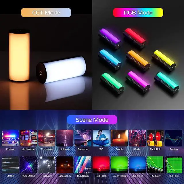 Alt view image 2 of 6 - ULANZI RGB Light Wand, 360° Full Color Magnetic Mini Light Stick for Video Photography, 2500-9000K 2000mAh Rechargeable Handheld LED Light Tube for Painting Vlog TikTok YouTube