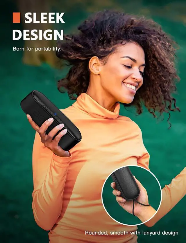 Alt view image 6 of 7 - LENRUE Bluetooth Speaker, Waterproof Portable Speakers Wireless with 14W HD Sound, IPX7 Waterproof, Rich Bass with Built-in Mic for iPhone, Home, Shower, Outdoors and Travel (Black)