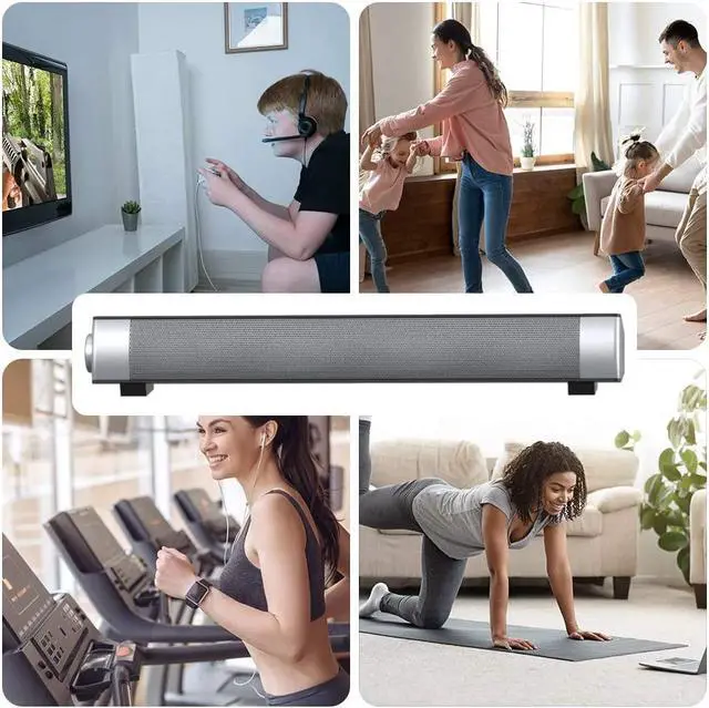 Alt view image 6 of 7 - VersionTECH. PC Soundbar Wired & Wireless Bluetooth Computer Speakers with Remote Control,Portable USB Home Theater Stereo Sound Bar for Desktop Laptop TV Cellphone MP4 [RCA, AUX]