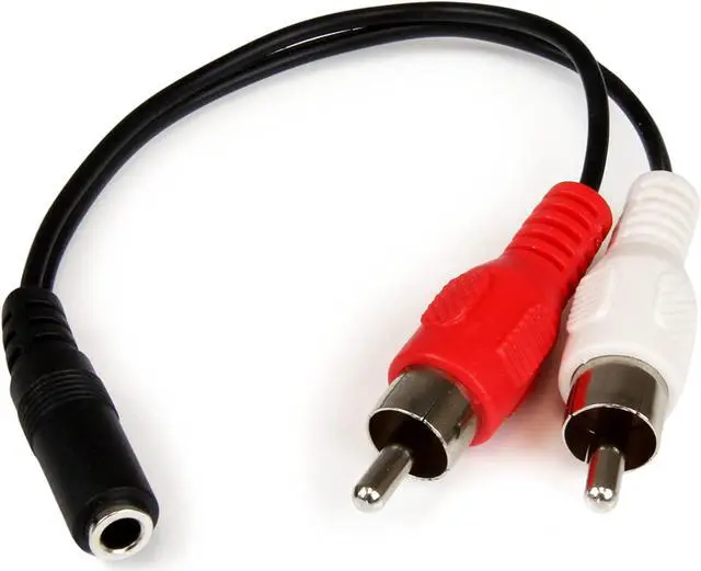 Main image of 6in RCA to 3.5mm Female Cable - Audio to RCA Cable - 3.5mm Female to 2x RCA Male - Aux to RCA - Stereo Audio Cable (MUFMRCA)