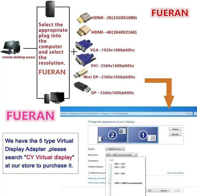 Alt view image 5 of 6 - DP - DisplayPort Display Emulator EDID Emulator Plug 2K (fit Headless 2560x1600@30Hz) 4K 4096x2160@60Hz Display Port Dummy Plug DisplayPort Compatible (2K-2560x1600@30Hz-3P)