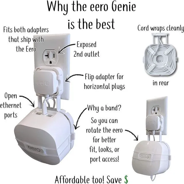 Alt view image 2 of 7 - eero 6 & 6+ Wall Outlet Mount | Lowest Profile | 3-Pack