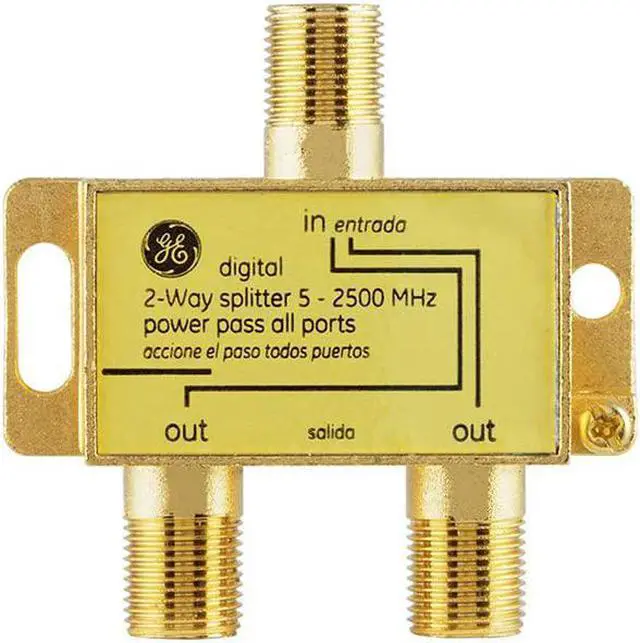 Alt view image 6 of 7 - Digital 2-Way Coaxial Cable Splitter 2.5 GHz 5-2500 MHz RG6 Compatible Works with HD TV Satellite High Speed Internet Amplifier Antenna Gold Plated Connectors Corrosion Resistant 33526
