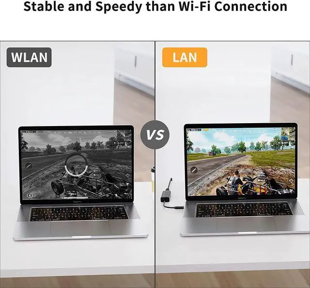 Alt view image 3 of 7 - USB C Ethernet Adapter, CableCreation USB Type C to RJ45 Gigabit LAN Network Adapter, Supporting 10/100/1000 Mbps, Compatible with MacBook Pro 2020, iPad Pro 2020, Surface Book 2,Galaxy S20, Black