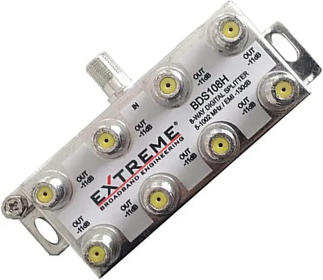 Alt view image 2 of 5 - EXTREME 8 WAY BALANCED HD DIGITAL 1GHz HIGH PERFORMANCE HORIZONTAL COAX CABLE SPLITTER - BDS108H