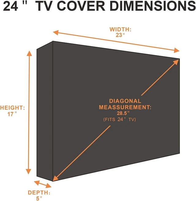 Alt view image 2 of 5 - Outdoor TV Cover 22 to 24 inches, Waterproof and Weatherproof, Fits Up to 23''W x 17''H for Outside Flat Screen TV