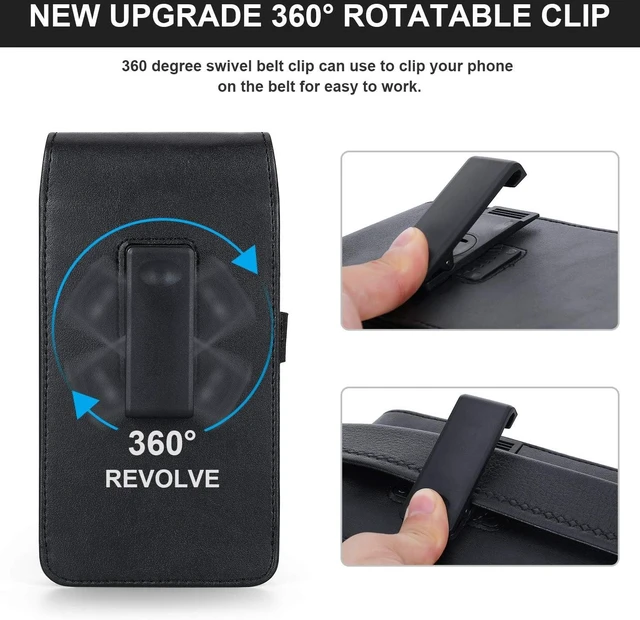 Alt view image 2 of 7 - Phone Holster for iPhone Air 17 Pro Max 16/15/14/13/12/11 Pro Max Leather Belt Case 360 Rotating Pouch Holster Belt Clip Case for iPhone Xs Max 8 Plus 7 Plus 6s+ 6+ Galaxy S25+ S24+ S23+ S22+