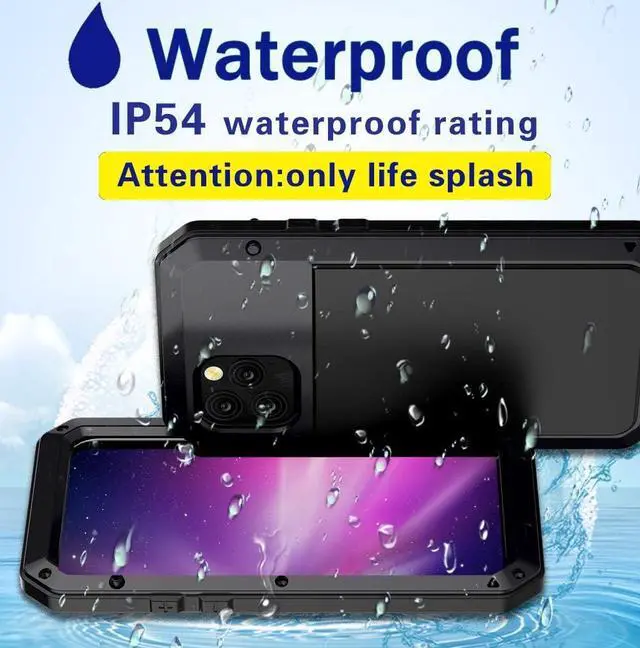 Alt view image 3 of 7 - for iPhone 11 Por Case,Full Body Protective Cover Heavy Duty Shockproof Tough Armour Aluminum Alloy Metal Case with Silicone Built-in Screen Protector for iPhone 11 Pro 5.8 Inch - Black