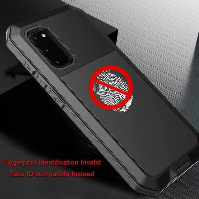Alt view image 2 of 7 - for Galaxy S20 Case,Full Body Protective Cover Heavy Duty Shockproof Tough Armour Aluminum Alloy Metal Case with Silicone Built-in Screen Protector for SAM-UNG Galaxy S20 5g 6.2" - Black