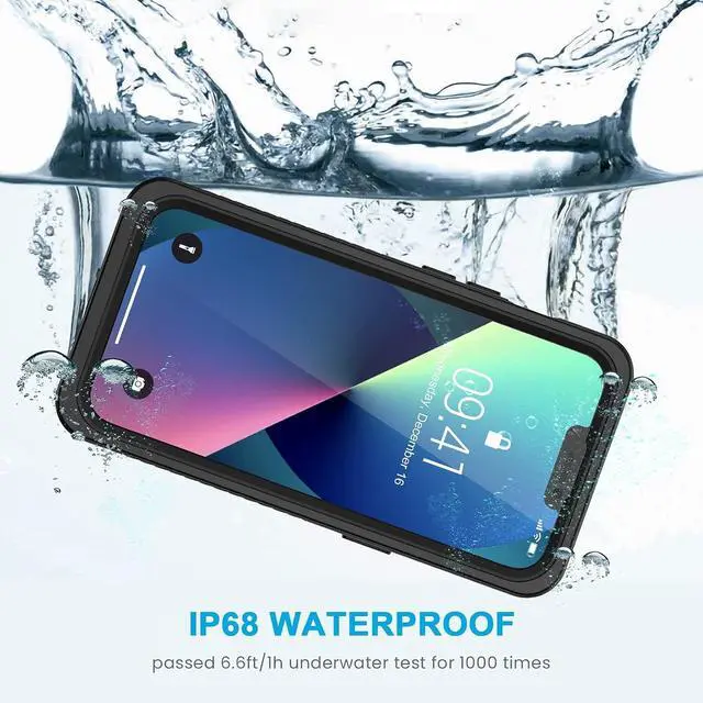 Alt view image 5 of 7 - for iPhone 13 Case IP68 Waterproof Dustproof Shockproof Cases with Built-in Screen Protector Full Body Sealed Protective Front and Back Cover for iPhone 13 6.1 inch (Black)