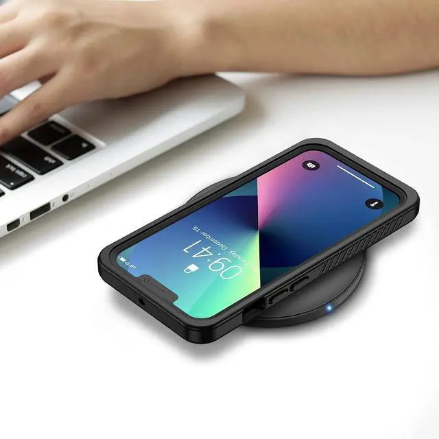 Alt view image 7 of 7 - for iPhone 13 Case IP68 Waterproof Dustproof Shockproof Cases with Built-in Screen Protector Full Body Sealed Protective Front and Back Cover for iPhone 13 6.1 inch (Black)