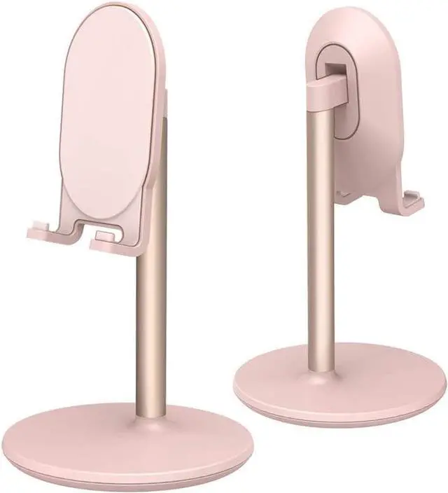 Main image of Bright Stone Phone Stand for Desk, Adjustable Cell Phone Holder for Desk, Compatible with 4"-12.9" Phones/Tablet/iPhone/iPad/Switch (Pink), Welcome to consult