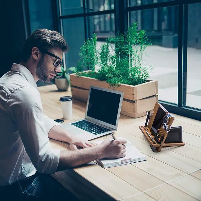 Alt view image 5 of 7 - Wooden Phone Docking Station Desk Organizer Night Stand for iPhone Watch Sunglasses Keys Top Mens Anniversary Christmas for Dad Husband Men Him Fathers Day Present Bed Side Valet Tray