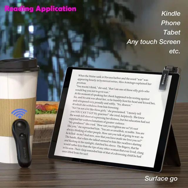 Alt view image 5 of 6 - RF Remote Control Page Turner for Kindle Reading Ipad Surface Comics, iPhone Android Tablets Reading Novels Taking Photos