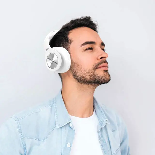 Alt view image 2 of 7 - Bluetooth Headphones Wireless,Tuinyo Over Ear Stereo Wireless Headset 35H Playtime with deep bass, Soft Memory-Protein Earmuffs, Built-in Mic Wired Mode PC/Cell Phones/TV-White