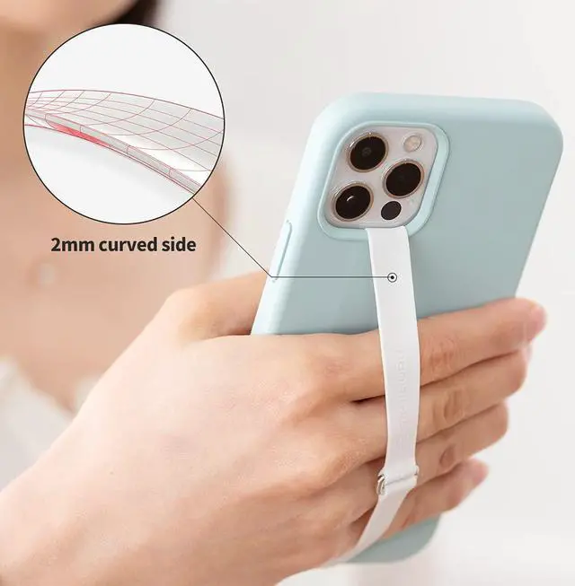 Alt view image 3 of 7 - Stretching Silicone Phone Strap as Cell Phone Grip Holder Reusable Slim Cell Phone Holder for Hand with Clip for Galaxy & iPhone Case. Sinji Finger Strap Clip (Black 230)