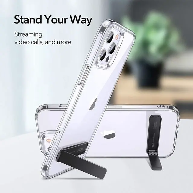 Alt view image 3 of 7 - ESR Boost Phone Kickstand, Vertical and Horizontal Stand, Adjustable Angle, Compatible with iPhone 14/14 Plus/14 Pro/14 Pro Max, iPhone 13/12 Series, Samsung Galaxy S22/S21 Series, Black