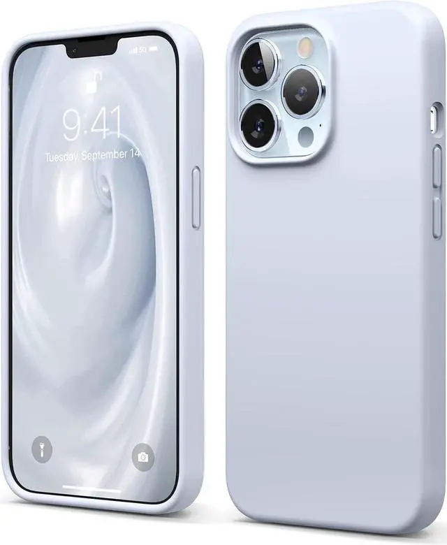 Main image of Liquid Silicone Case Compatible with iPhone 13 Pro Case (6.1"), Premium Silicone, Full Body Protection - 3 Layer Shockproof Phone Cover, Anti-Scratch Soft Microfiber Lining (Light Blue)