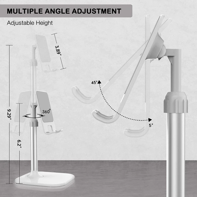 Alt view image 3 of 7 - Cell Phone Stand Phone Stand for Desk Phone Holder Stand Compatible with iPhone and All Mobile Phones Tablet Gifts for Adults Women Men Mom Wife White