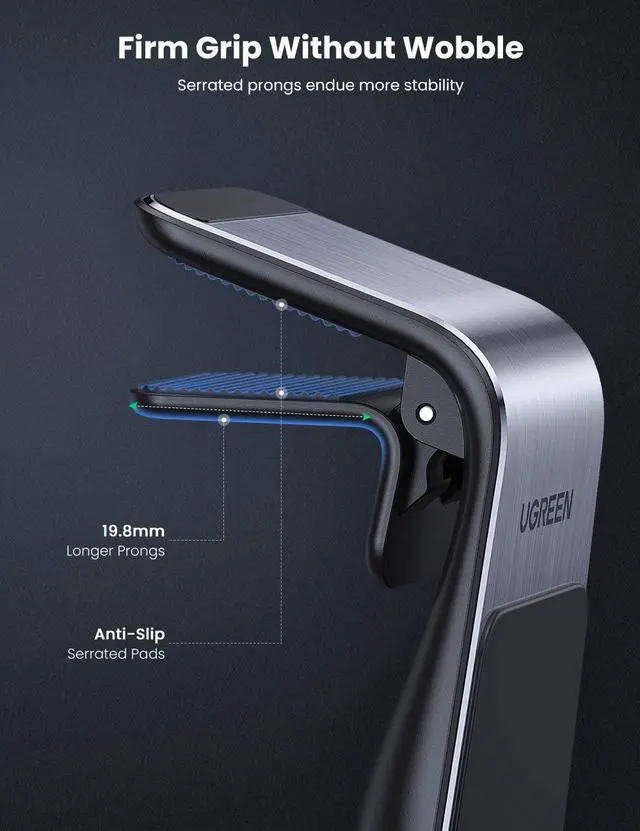 Alt view image 3 of 7 - UGREEN Magnetic Phone Car Mount Air Vent Cell Phone Holder Clip Stand Cradle Compatible for iPhone 13 12 11 Pro Max XR XS X 8 7 Plus SE Samsung S20 S10+ S9 Note 10 Pixel 3 XL and More