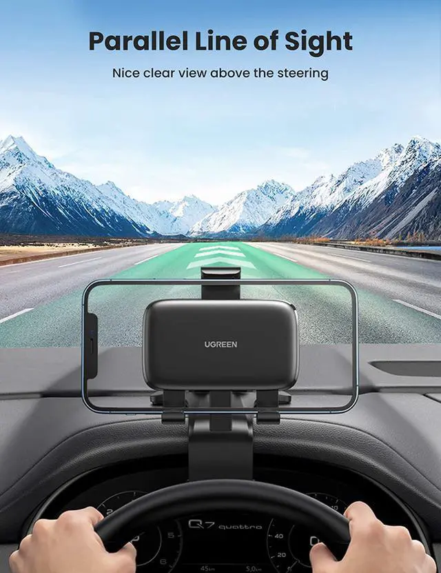 Alt view image 2 of 7 - UGREEN Car Phone Mount Dashboard Clip Cell Phone Holder Mobile Phone Holder for Car Compatible with iPhone 13 Pro Max, iPhone 12 11 Pro Max XS XR SE X 8 7 6 Plus 6S, Samsung Galaxy S20 S10 S9 Plus