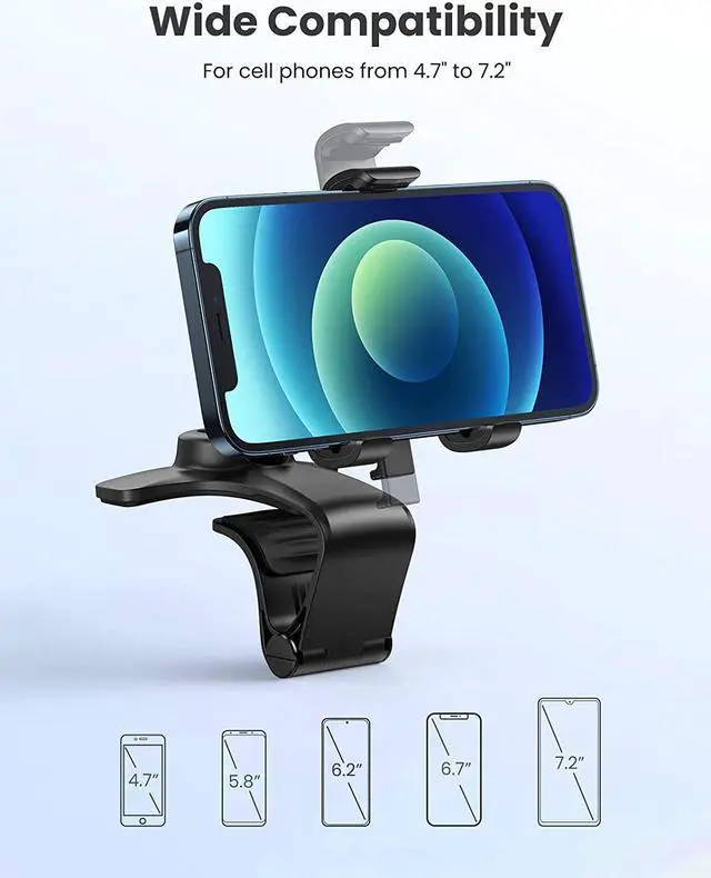 Alt view image 6 of 7 - UGREEN Car Phone Mount Dashboard Clip Cell Phone Holder Mobile Phone Holder for Car Compatible with iPhone 13 Pro Max, iPhone 12 11 Pro Max XS XR SE X 8 7 6 Plus 6S, Samsung Galaxy S20 S10 S9 Plus