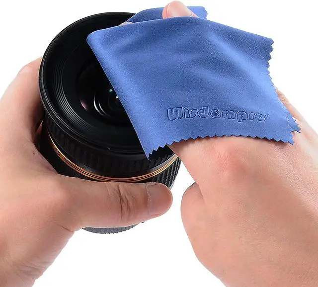 Alt view image 6 of 7 - Wisdompro 8-Pack 6x7 Inches Soft Microfiber Cleaning Cloth, Blue | For Camera Lens, Glasses, Phone, iPhone, iPad, Tablet, Laptop, LCD TV, Computer Screen, Monitor and Other Electronics Device