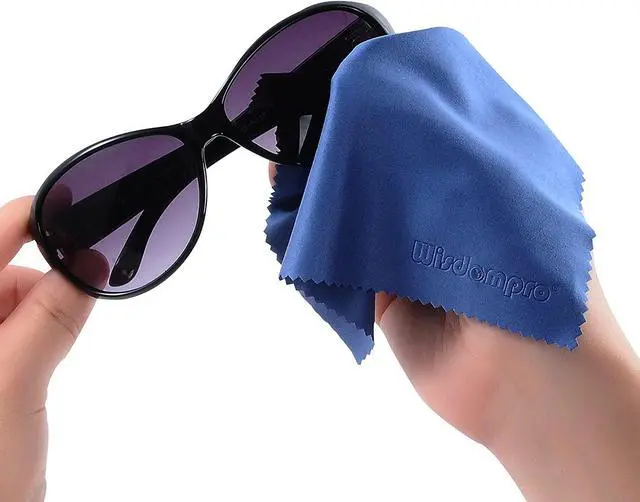Alt view image 7 of 7 - Wisdompro 8-Pack 6x7 Inches Soft Microfiber Cleaning Cloth, Blue | For Camera Lens, Glasses, Phone, iPhone, iPad, Tablet, Laptop, LCD TV, Computer Screen, Monitor and Other Electronics Device