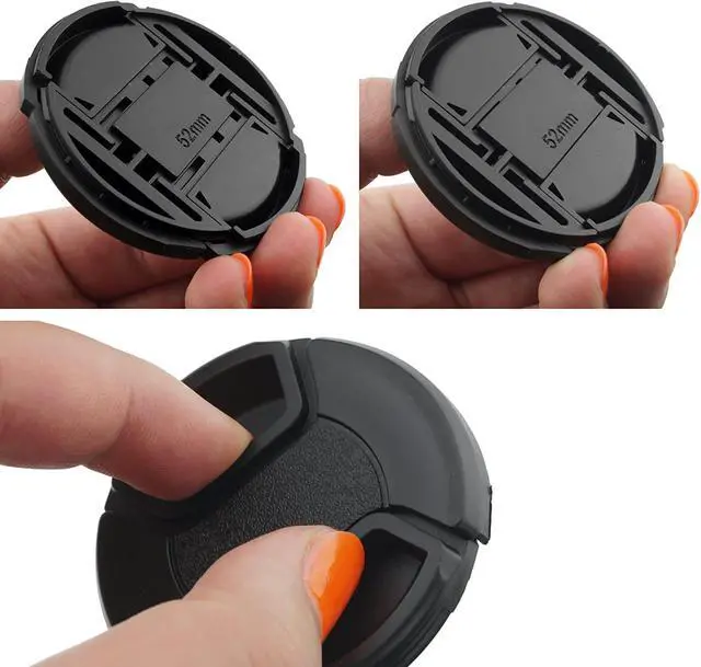 Alt view image 5 of 7 - 52mm Lens Cap Bundle - 4 Snap-on Lens Caps for DSLR Cameras - 4 Lens Cap Keepers - Microfiber Cleaning Cloth Included - Compatible Nikon, Canon, Sony Cameras (52mm)