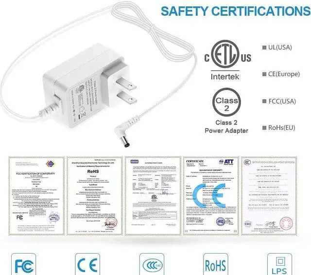 Alt view image 5 of 7 - 24V 0.5A 500mA Power Supply Adapter for Essential Oil Diffuser Aromatherapy Humidifier ETL Listed Class 2 Power Adapter 100V~240V AC to DC 24 Volt 12W Converter 5.5x2.1mm Tip 6ft Power Cord
