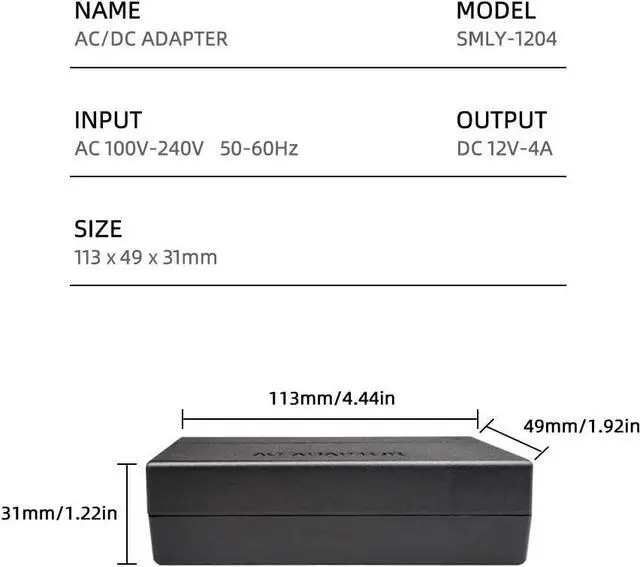 Alt view image 5 of 6 - 12V 4A Power Supply Adapter AC 100-240V to DC 12V 4A 48W Charger LED Transformer with US Plug 5.5X 2.5mm for 12V LED Strip LightLorex Security Camera. etc.