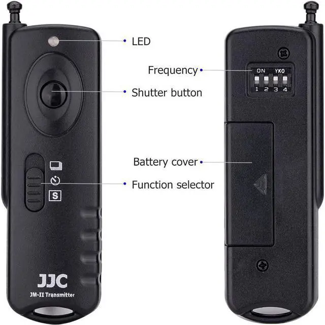 Alt view image 2 of 6 - JJC Radio Wireless Remote Control Shutter Release for Nikon Z5 Z6 Z7 Z6II Z7II D750 D780 D7500 D7200 D5300 D5600 D5500 D3300 D3200 D610 D600 Df D7100 D7000 D5200 D5100 D5000 P1000 & More Nikon Camera