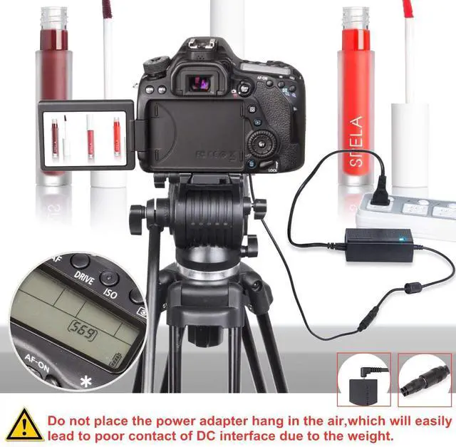 Alt view image 5 of 6 - Kimaru ACK-E10 DR-E10 DC Coupler LP-E10 Dummy Battery AC Power Adapter Kit for Canon EOS Rebel T3 T5 T6 T7 1100D 1200D 1300D 1500D 2000D,Kiss X50 X70 X80 X90 Cameras.