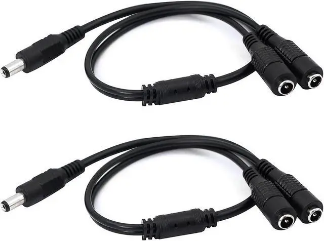 Main image of DC Y Splitter Cable 1 Male to 2 Female,5.5mm x 2.1mm DC Power Extension Adapter Cable,for CCTV Surveillance Cameras,Surveillance Routers,DVR,and More2PCS