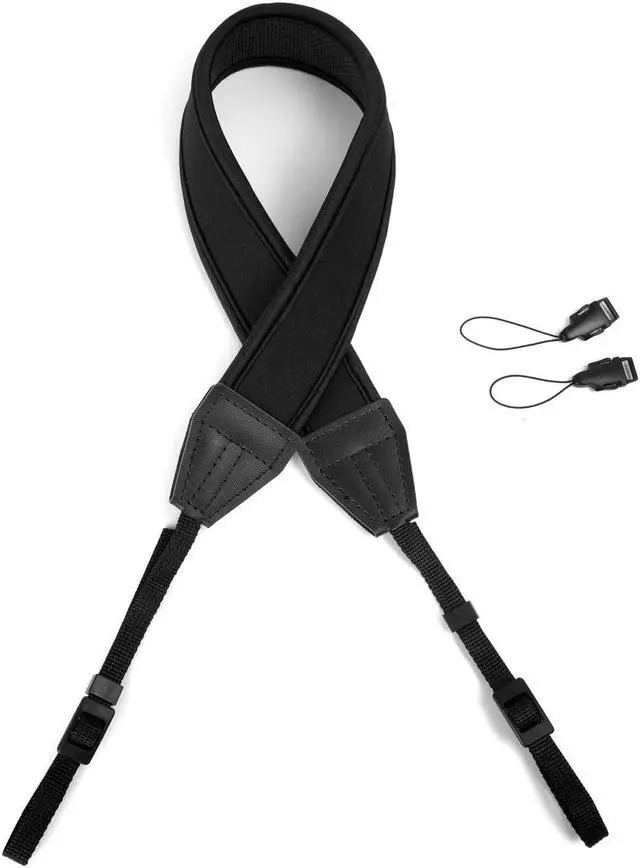 Alt view image 3 of 7 - Camera Strap Padded Shoulder Strap with Quick Release Buckles | Adjustable Comforatable Neoprene Vintage Neck Shoulder Carrying Strap for DSLR SLR Most Digital Cameras